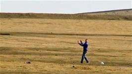 This gentleman is finding his kite quite a handful with the strong breeze on Davidstow Moor